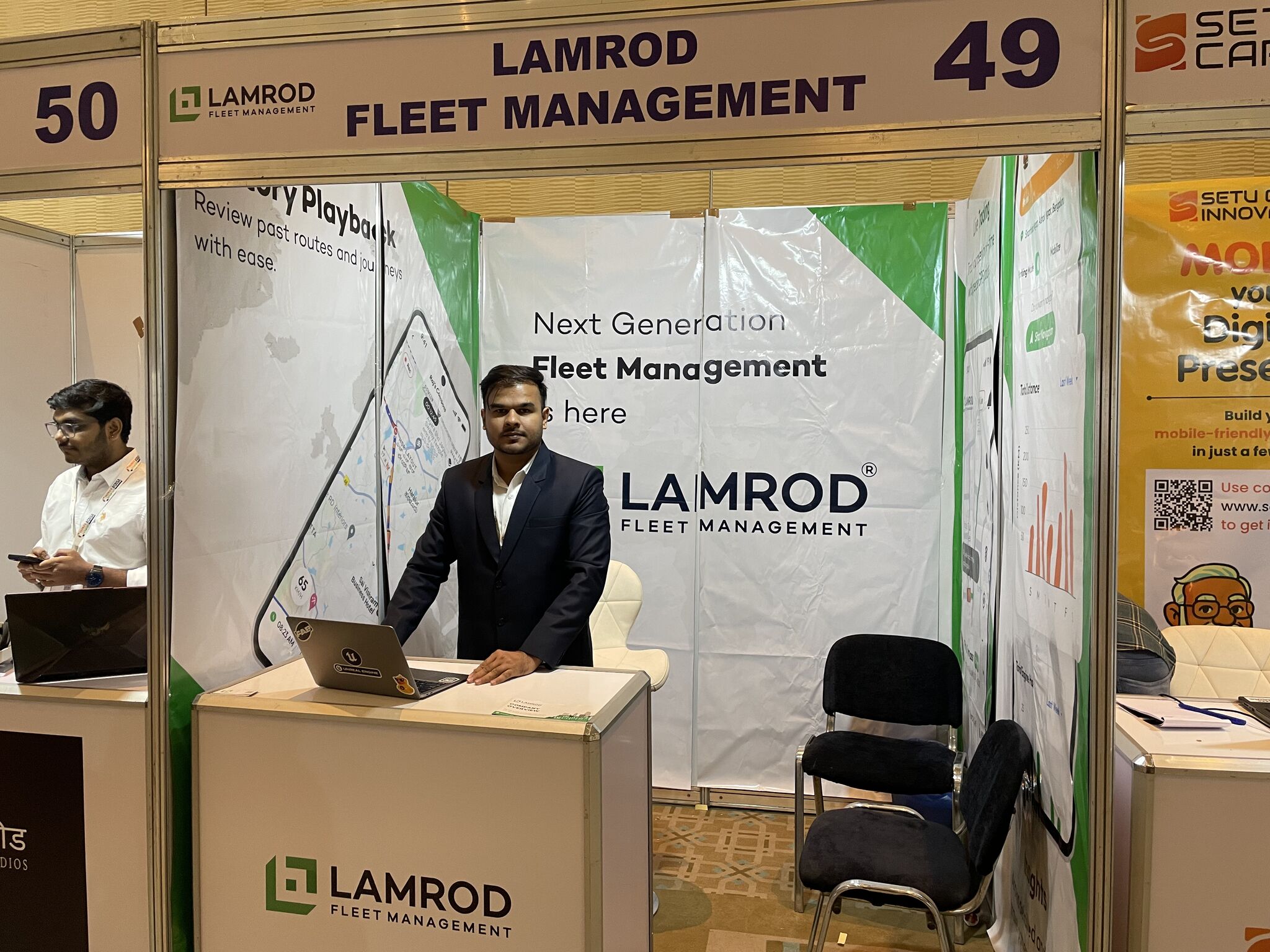 Lamrod team member at the Lamrod Fleet Management booth at the India-Africa ICT Expo, Cairo